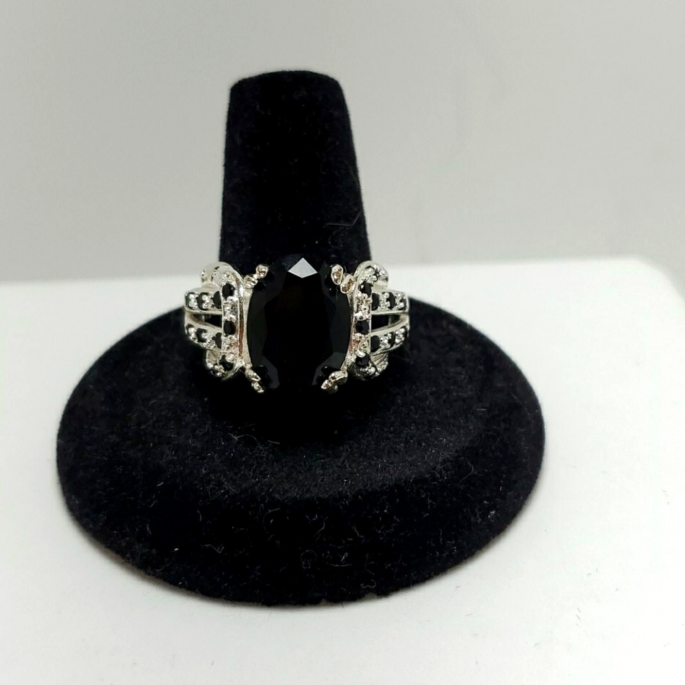 925 Sterling silver black onyx ring